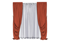 欧式双层落地窗帘组合su模型