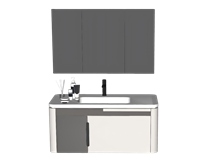 [浴室]简约风格的一体式浴室柜su模型