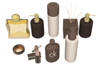 [浴室]香薰及美妆化妆品摆件su模型