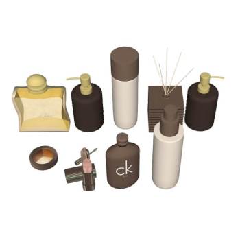 香薰及美妆化妆品摆件su模型 SU模型下载