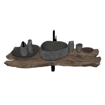 自然风台上盆台盆su模型 SU模型下载