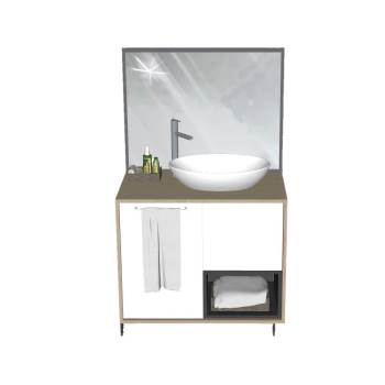 卫浴空间浴室柜台上盆su模型 SU模型下载