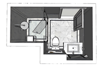 [浴室]卫生间浴室干湿分离su模型
