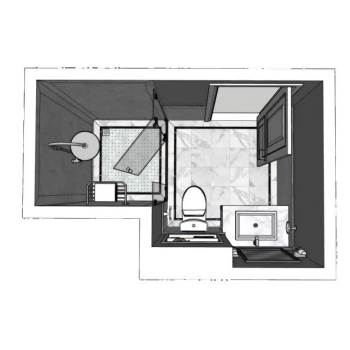 卫生间浴室干湿分离su模型 - SU模型免费下载_sketchup模型