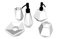 [浴室]几何沐浴露肥皂盒su模型