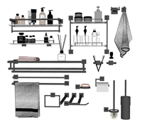 [浴室]毛巾架沐浴露及马桶刷su模型