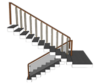 [楼梯]L型转角楼梯su模型