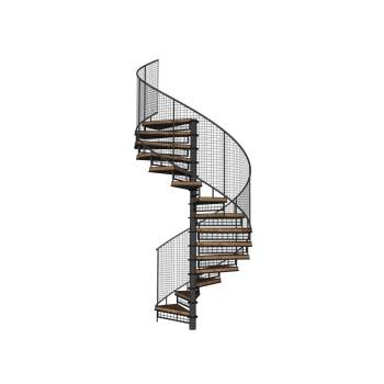 现代工业风螺旋式楼梯su模型 SU模型下载