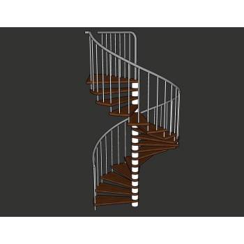 旋转螺旋楼梯su模型 - SU模型免费下载_sketchup模型