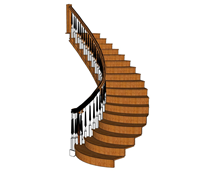 [楼梯]简约风格的弧形楼梯su模型