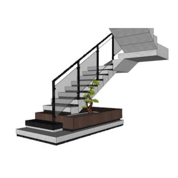 现代自然风格楼梯景观su模型 - SU模型免费下载_sketchup模型