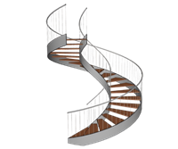 [楼梯]金属弧形螺旋楼梯su模型