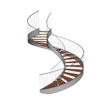 金属弧形螺旋楼梯su模型 SU模型下载