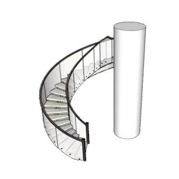 极简风格螺旋楼梯su模型 - SU模型免费下载_sketchup模型