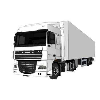 达夫重型卡车牵引车su模型 SU模型下载