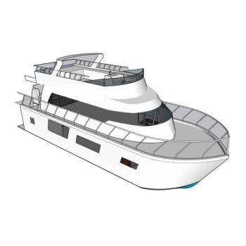白色豪华游艇su模型 SU模型下载