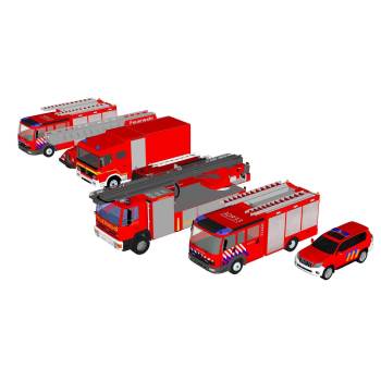 外国消防车救援车su模型 SU模型下载