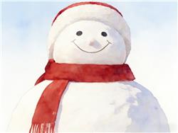 水彩画:亮个相吧哈尔滨大雪人