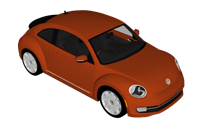 [交通]橙色大众甲壳虫汽车su模型