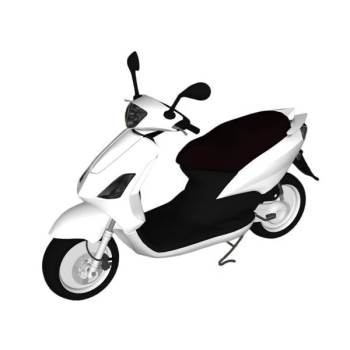 白色踏板摩托车su模型 SU模型下载