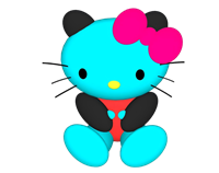 [装饰]儿童玩具卡通猫布娃娃su模型