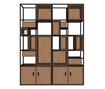 [柜子]现代风格置物架su模型