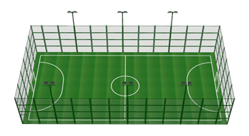 [体育]铁丝网五人制足球场su模型