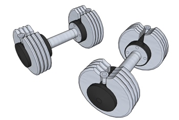 [体育]训练哑铃健身器材 SU素材库