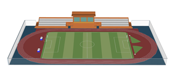[体育]田径与足球综合体育场 草图大师模型下载