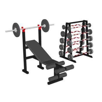 健身器材举重杠铃架体育SU模型 SU模型下载