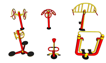 [体育]户外健身器材组合 SU下载