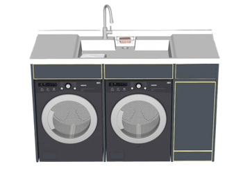 [家电]家用洗衣房洗衣柜洗衣机 sketchup组件