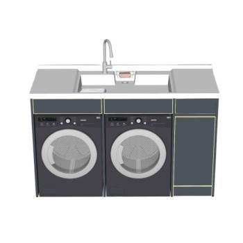 家用洗衣房洗衣柜洗衣机家电SU模型 SU模型下载