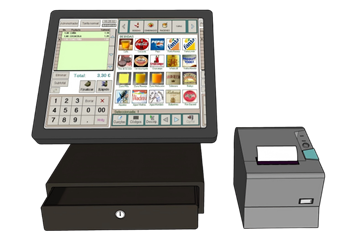 [家电]触摸屏收银机和小票机 SU模型免费下载