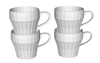 [装饰]白色陶瓷咖啡杯子 su模型素材库