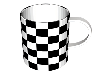 [装饰]经典棋盘格马克杯 SU模型网