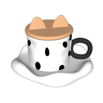 猫耳杯牛奶杯子装饰SU模型 SU模型下载