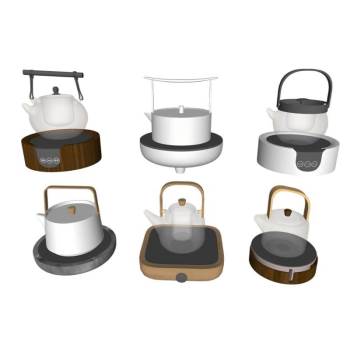 电茶壶煮茶器家电SU模型 - SU模型免费下载_sketchup模型