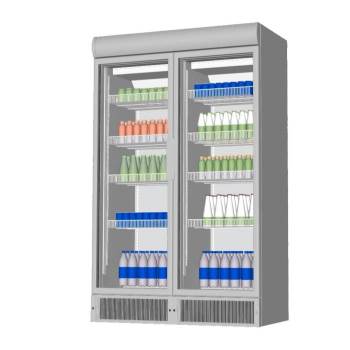 立式双门商用冷藏展示柜冰柜家电SU模型 SU模型下载