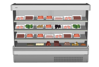 [家电]商用冷藏展示柜生鲜食物 草图大师模型下载