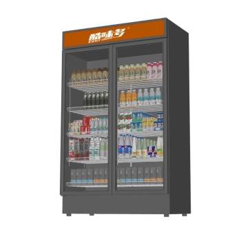 双门立式商用冷藏展示柜家电SU模型 SU模型下载