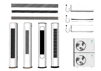 [家电]立式空调和挂式空调 草图大师模型素材