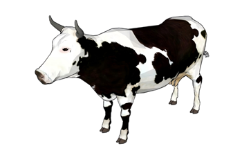 [动物]卡通风格奶牛 草图大师素材库