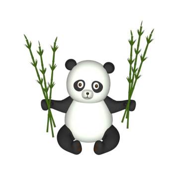 拿竹子的熊猫动物SU模型 SU模型下载