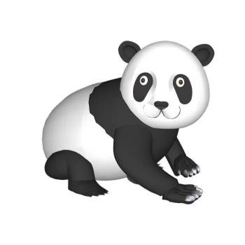 卡通可爱的熊猫动物SU模型 SU模型下载