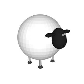 卡通小绵羊动物SU模型 SU模型下载