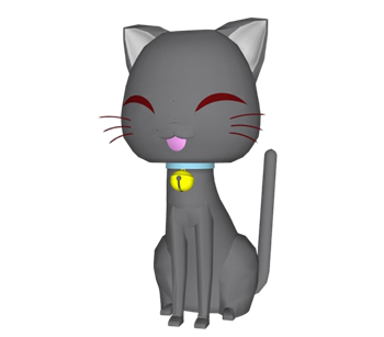 [动物]卡通风格的灰色小猫 草图大师模型下载