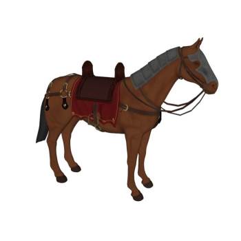 马坐骑马鞍动物SU模型 SU模型下载