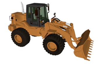 [机械]轮式装载机铲车 SU模型库
