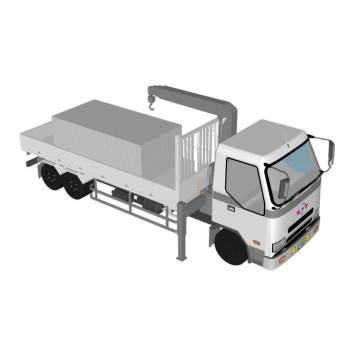 带随车起重机的载货卡车机械SU模型 SU模型下载